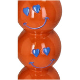 Smiley Polyresin Candle Holder Orange 9X9X26.5Cm