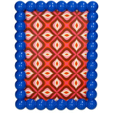 Beaded Photo Frame Polyresin – Blue