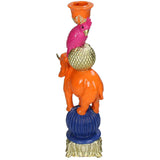 Candleholder - Orange Elephant ↑ 26 Cm