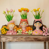 Tulip Bouquet – 10 Pieces – Mixed Colours – ‘Real Touch’ Artificial Tulips – 42 Cm (White/Green)