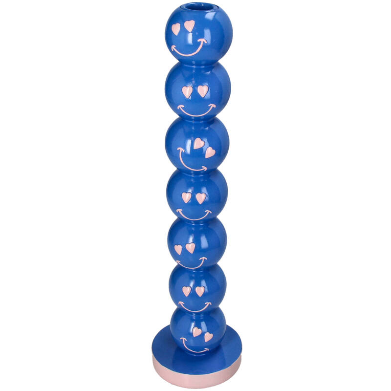 Smiley Blue Balls Candle Holder 9X9X36Cm - Candle Stick Holder
