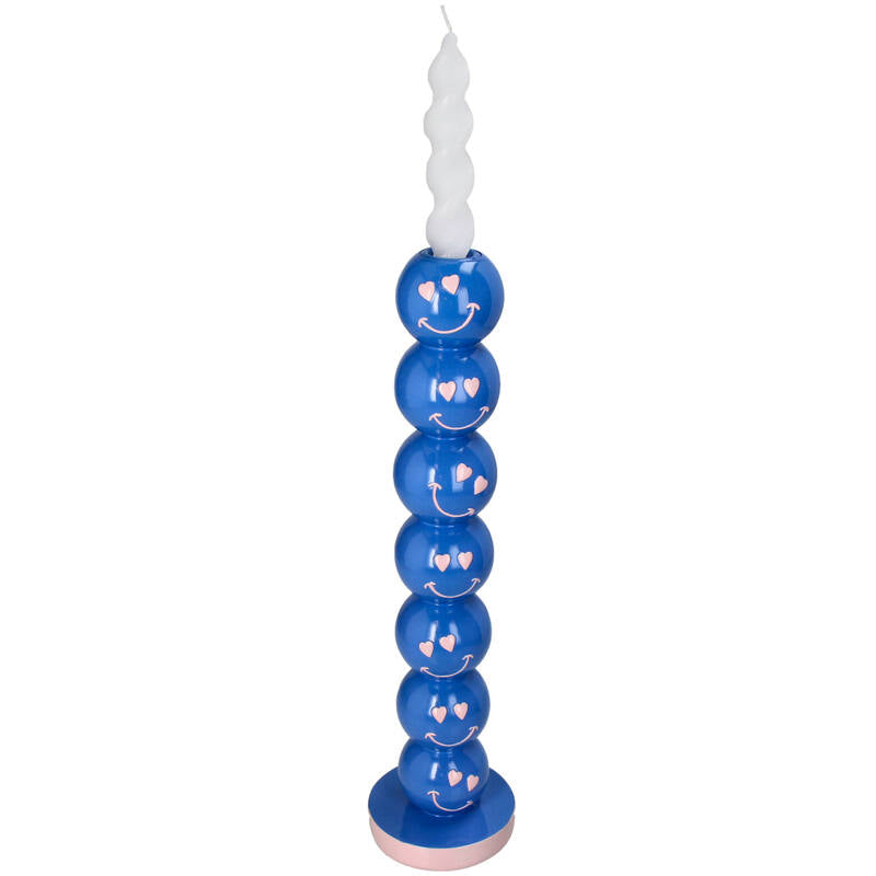 Smiley Blue Balls Candle Holder 9X9X36Cm - Candle Stick Holder