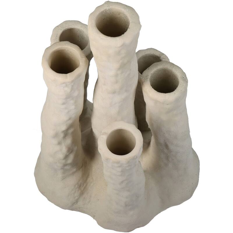 Coral Flower Holder – Ecru – Multi-Spout Vase