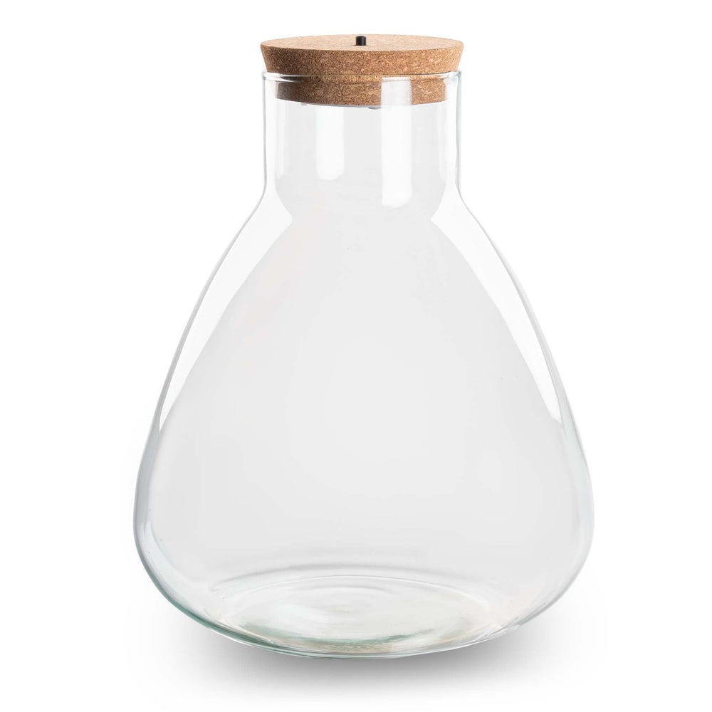 Terrarium Bottle 'Sam' - Incl. Led Cork - Closed Terrarium Ø 24.5 Cm ↑ 30 Cm